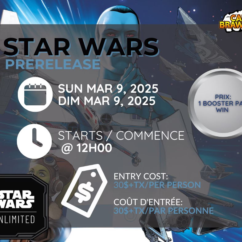 Star Wars Unlimited: Jump to Lightspeed Monday Prerelease - event-calendar-app - Card Brawlers | Quebec | Canada |
