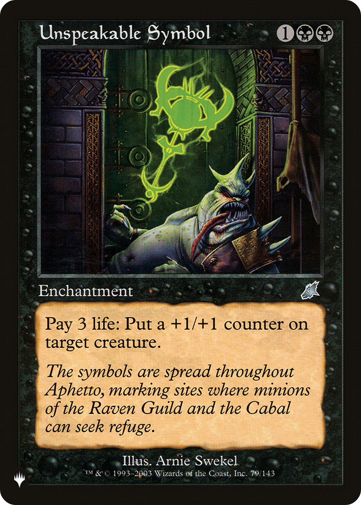 Unspeakable Symbol [The List] - Card Brawlers
