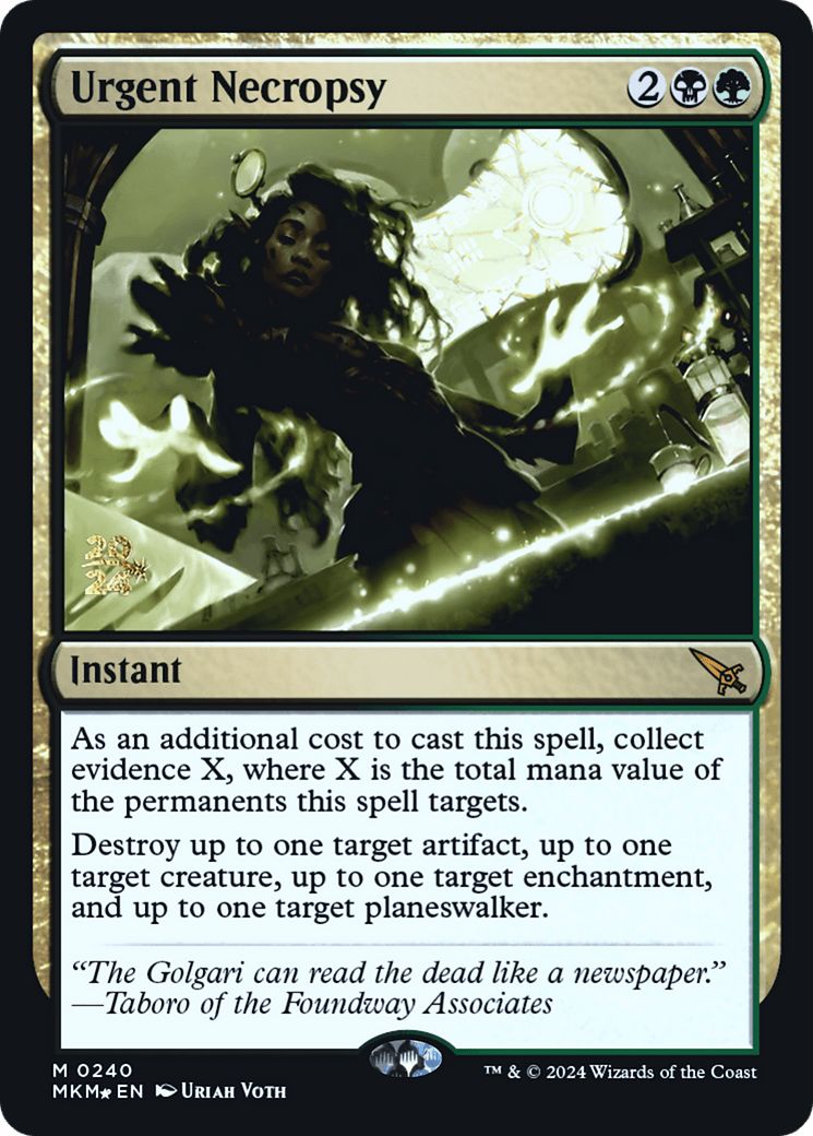Urgent Necropsy [Murders at Karlov Manor Prerelease Promos] - Card Brawlers