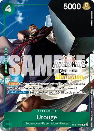 Urouge (Offline Regional Champion Card Set 2025 Vol.1) (OP07-021) - One Piece Promotion Cards Foil - Card Brawlers