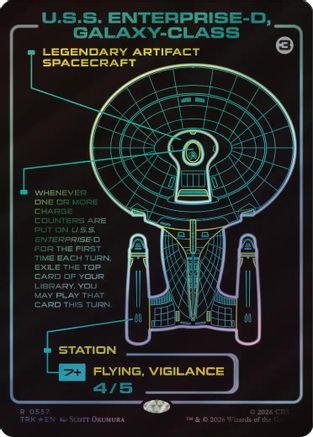 U.S.S. Enterprise-D, Galaxy-Class (Surge Foil) (TRK-557) - Star Trek Foil - Card Brawlers