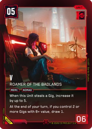 V - Roamer of the Badlands (B020) - Welcome to Night City Beta Foil - Card Brawlers