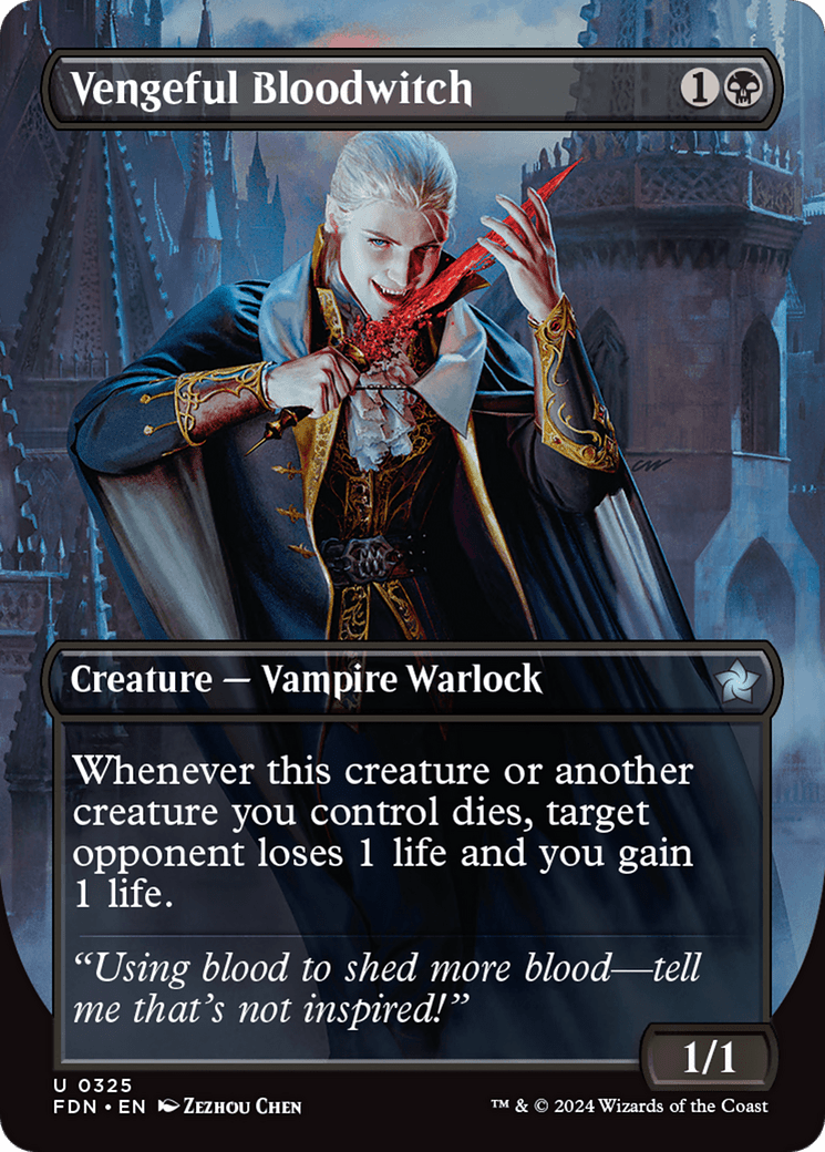 Vengeful Bloodwitch (Borderless) [Foundations] - Card Brawlers