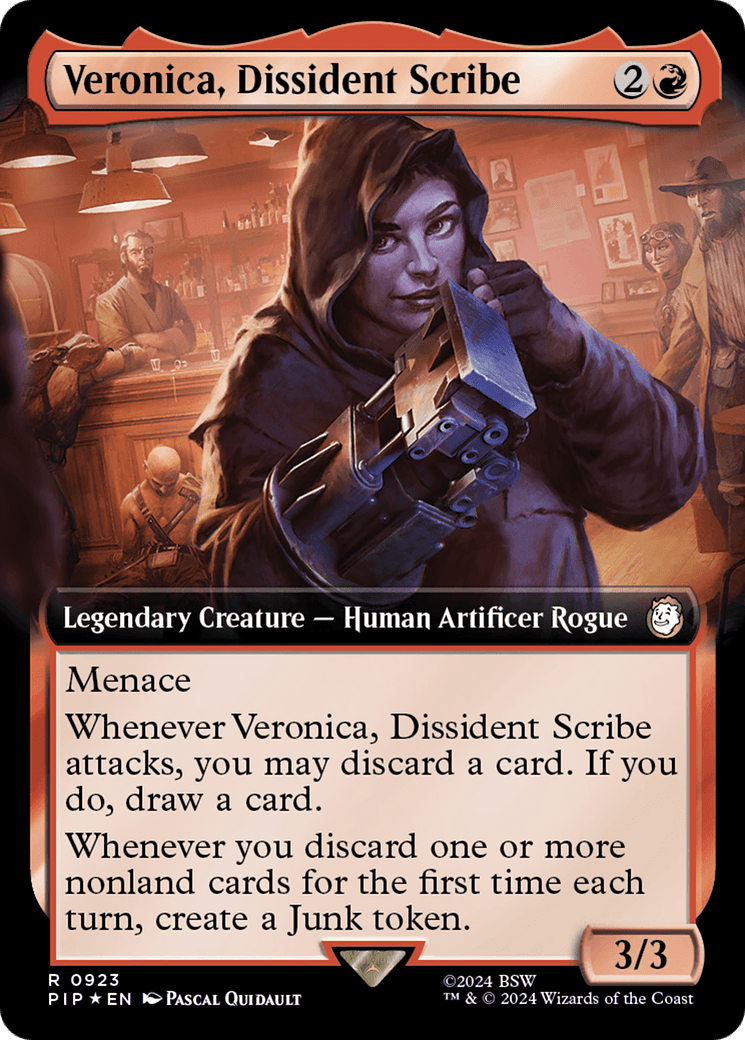 Veronica, Dissident Scribe (Extended Art) (Surge Foil) [Fallout] - Card Brawlers