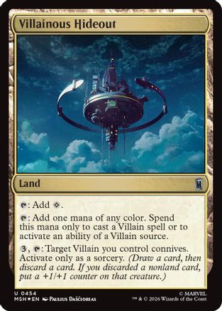 Villainous Hideout (Surge Foil) (MSH-454) - Marvel Super Heroes Foil - Card Brawlers
