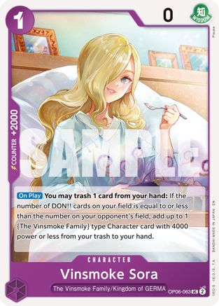 Vinsmoke Sora (Reprint) (OP06-063) - Premium Booster -The Best- Vol. 2 - Card Brawlers