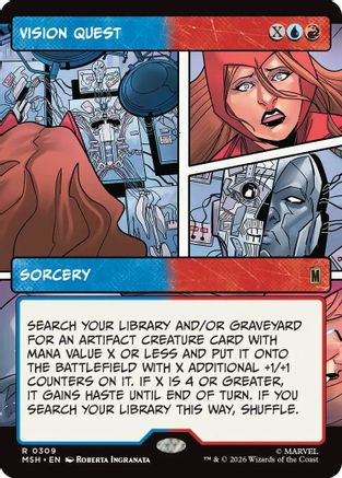 Vision Quest (Borderless) (MSH-309) - Marvel Super Heroes Foil - Card Brawlers