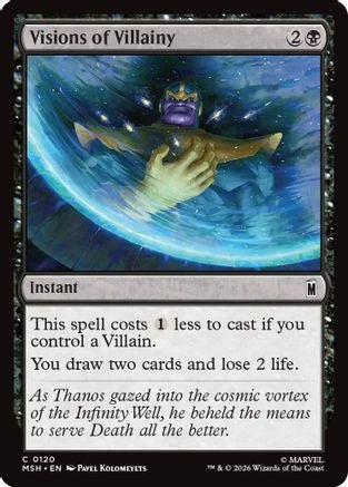 Visions of Villainy (MSH-120) - Marvel Super Heroes Foil - Card Brawlers