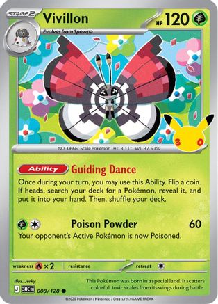 Vivillon (008/null) - Holofoil [ME 30th Celebration] - Card Brawlers