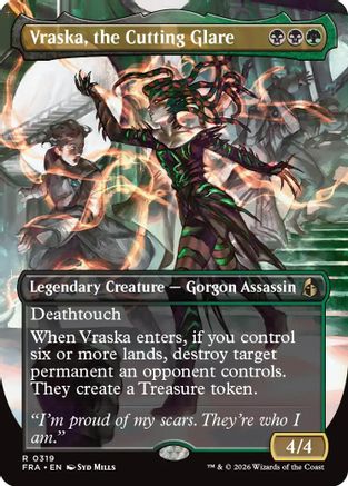 Vraska, the Cutting Glare (Borderless) (FRA-319) - Reality Fracture - Card Brawlers