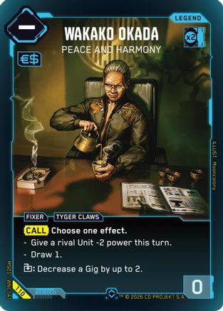 Wakako Okada - Peace and Harmony (Rare) (110) - Welcome to Night City Retail Foil - Card Brawlers