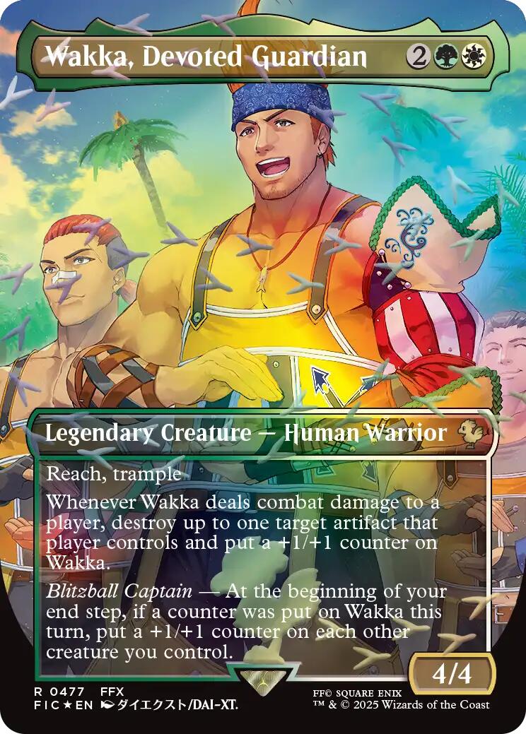 Wakka, Devoted Guardian (Borderless) (Chocobo Track Foil) [FINAL FANTASY Commander] - Card Brawlers