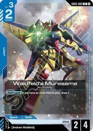 Waldfeld's Murasame (GD05-003) - Freedom Ascension Holofoil - Card Brawlers