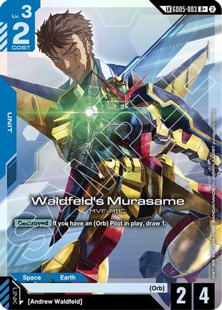 Waldfeld's Murasame (R+) (Link Rare) (GD05-003) - Freedom Ascension Holofoil - Card Brawlers