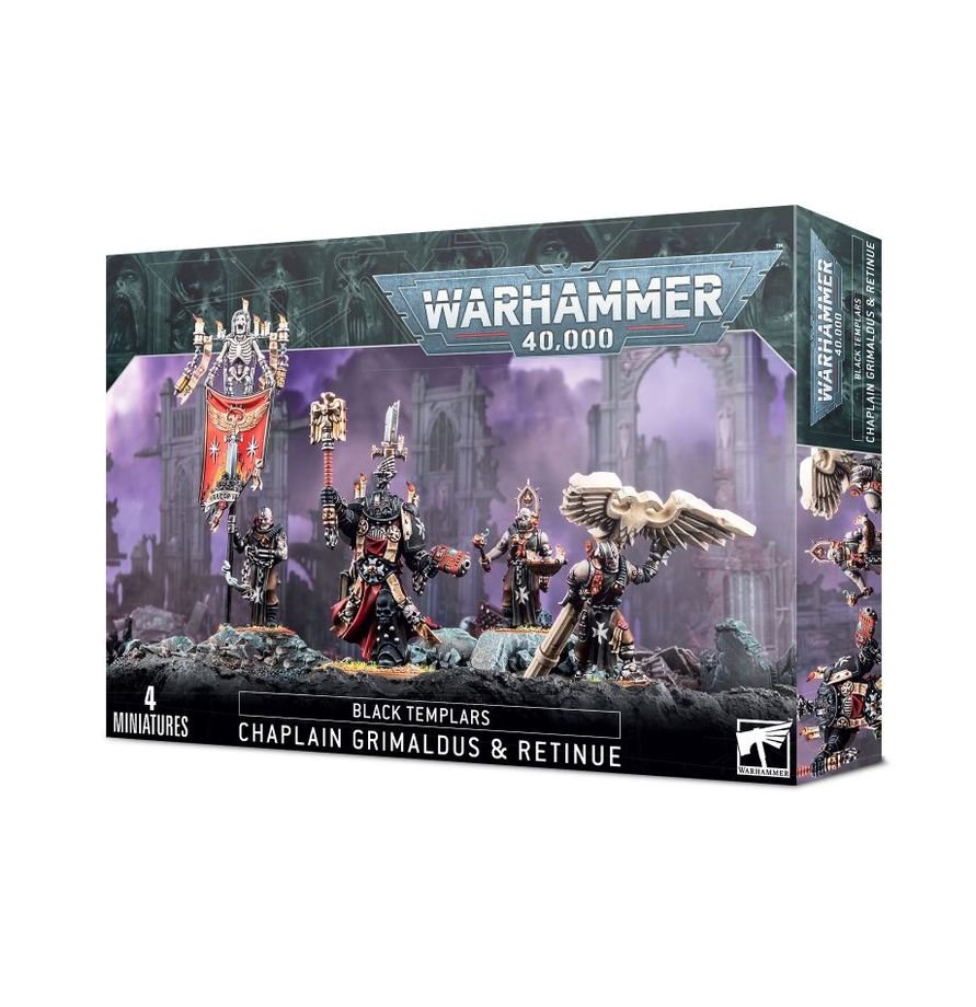 Warhammer 40k - Black Templars - Chaplain Grimaldus And Retinue - Card Brawlers