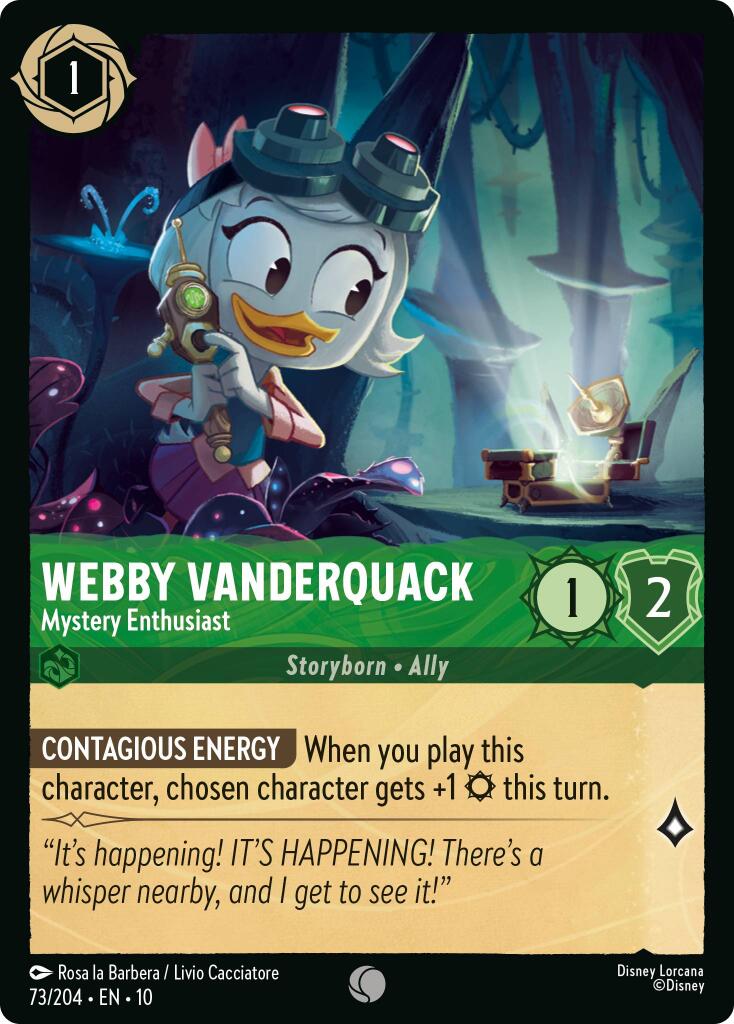 Webby Vanderquack - Mystery Enthusiast (73/204) [Whispers in the Well] - Card Brawlers