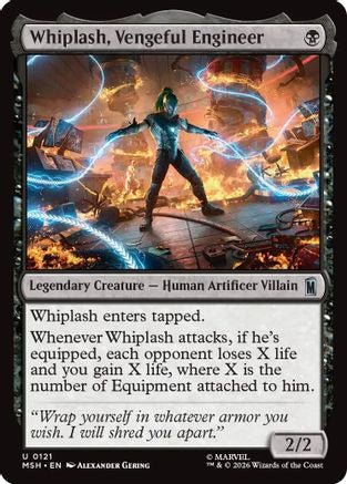 Whiplash, Vengeful Engineer (MSH-121) - Marvel Super Heroes Foil - Card Brawlers