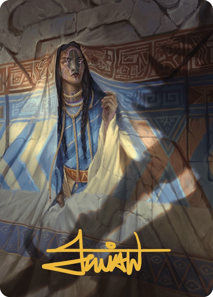Whispersilk Cloak Art Card (Gold - Stamped Signature) [The Lost Caverns of Ixalan Art Series] - Card Brawlers