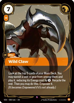 Wild Claw (089/166) - Vendetta Foil - Card Brawlers