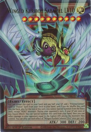 Winged Kuriboh Sabatiel LV10 (Extended Art) (MAMO-EN006) - Magnificent Monsters 1st Edition - Card Brawlers