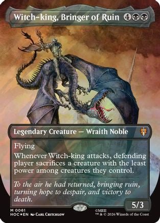 Witch-king, Bringer of Ruin (Borderless) (Surge Foil) (HOC-061) - The Hobbit: Eternal-Legal Foil - Card Brawlers