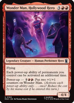 Wonder Man, Hollywood Hero (MSH-160) - Marvel Super Heroes - Card Brawlers