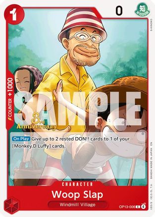 Woop Slap (OP13-006) - Carrying On His Will: 3rd Anniversary Tournament Cards - Card Brawlers