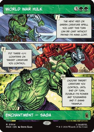 World War Hulk (Borderless) (MSH-304) - Marvel Super Heroes Foil - Card Brawlers
