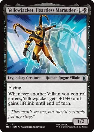Yellowjacket, Heartless Marauder (MSH-123) - Marvel Super Heroes Foil - Card Brawlers