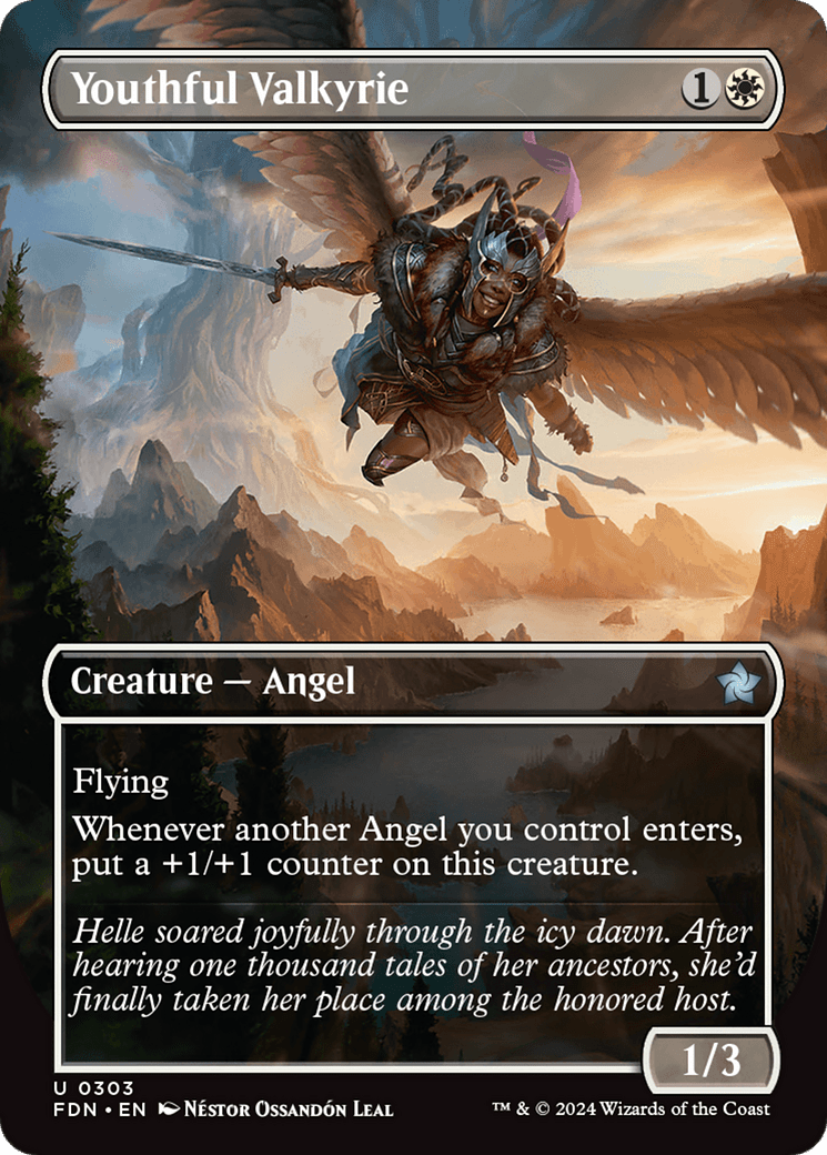 Youthful Valkyrie (Borderless) [Foundations] - Card Brawlers