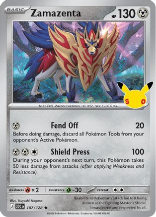 Zamazenta (107/null) - Holofoil [ME 30th Celebration] - Card Brawlers
