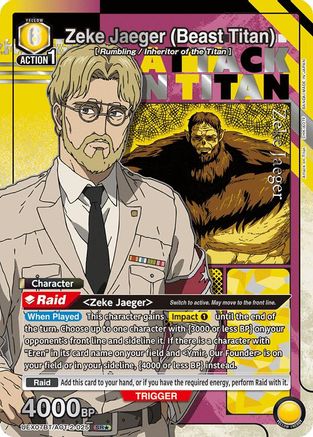 Zeke Jaeger (Beast Titan) (025) (SR*) (UEX07BT/AOT-2-025) - UEX07BT Attack on Titan Vol 2 Foil - Card Brawlers