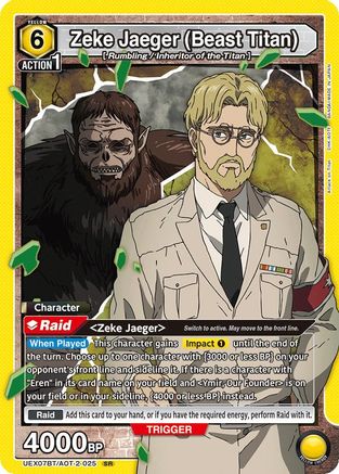 Zeke Jaeger (Beast Titan) (025) (UEX07BT/AOT-2-025) - UEX07BT Attack on Titan Vol 2 Foil - Card Brawlers