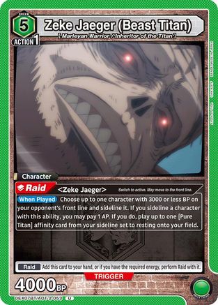 Zeke Jaeger (Beast Titan) (053) (UEX07BT/AOT-2-053) - UEX07BT Attack on Titan Vol 2 - Card Brawlers