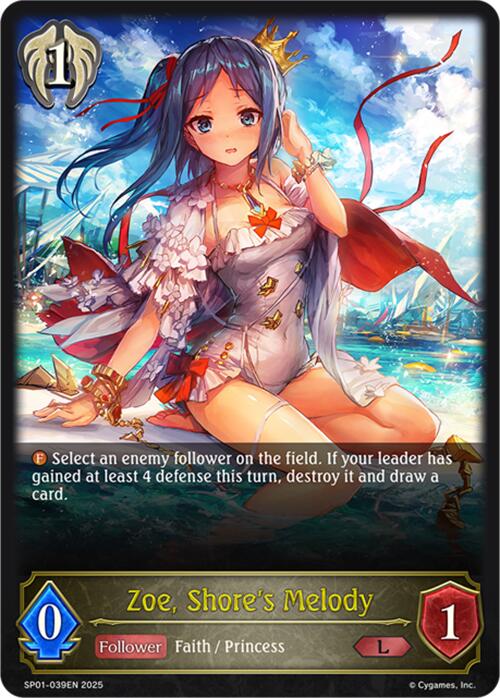 Zoe, Shore's Melody (SP01 - 039EN) [Seaside Memories] - Card Brawlers