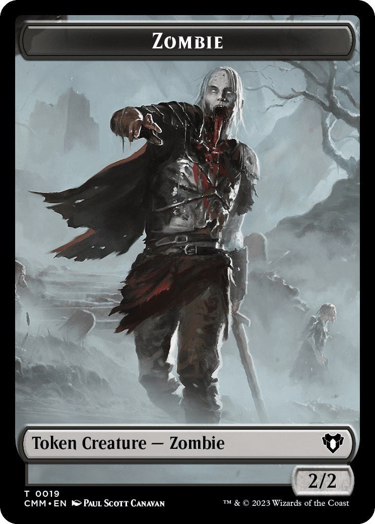 Zombie (0019) // Construct (0042) Double - Sided Token [Commander Masters Tokens] - Card Brawlers