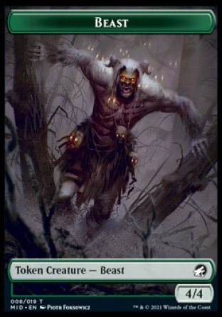 Zombie (005) // Beast (008) Double - Sided Token [Innistrad: Midnight Hunt Tokens] - Card Brawlers