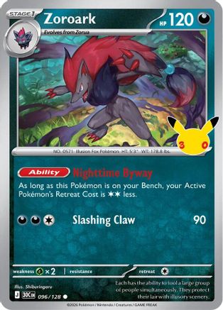 Zoroark (096/null) - Holofoil [ME 30th Celebration] - Card Brawlers