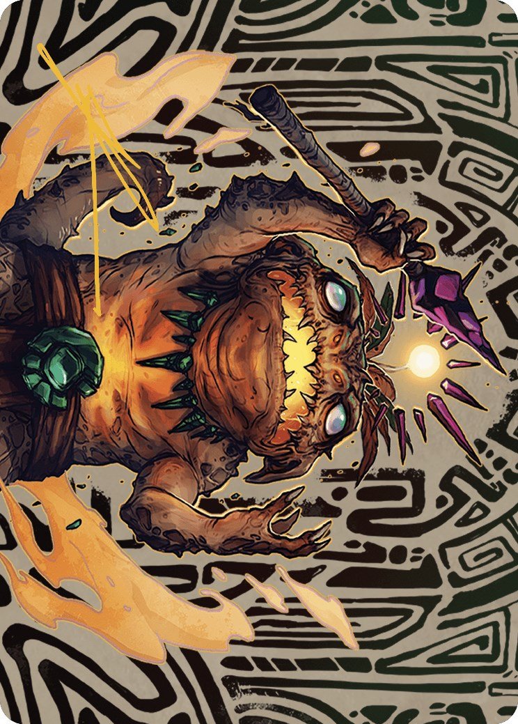 Zoyowa Lava - Tongue Art Card (Gold - Stamped Signature) [The Lost Caverns of Ixalan Art Series] - Card Brawlers