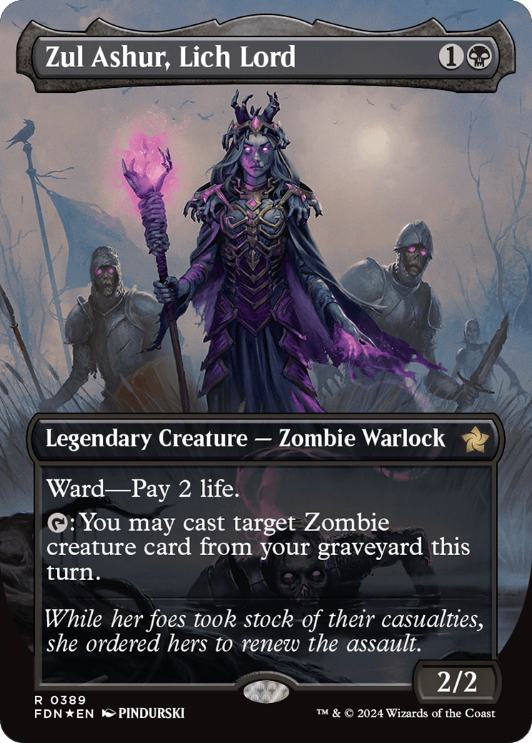 Zul Ashur, Lich Lord (Borderless) (Mana Foil) [Foundations] - Card Brawlers