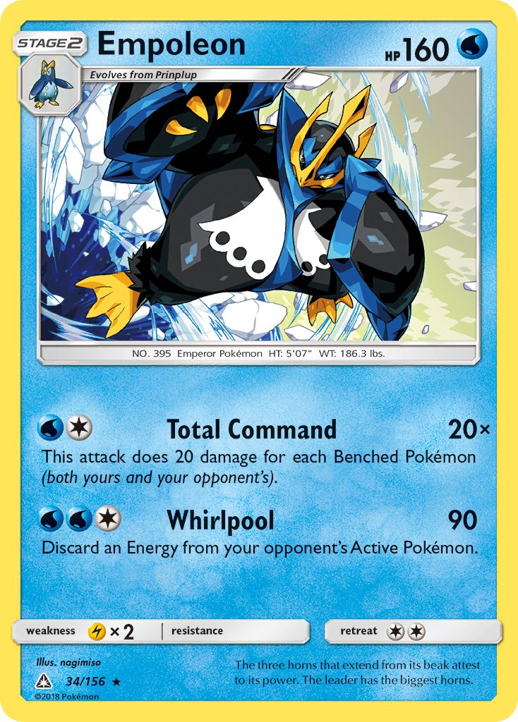 Empoleon (34/156) (Cracked Ice Holo) (Theme Deck Exclusive) [Sun & Moon: Ultra Prism] - Card Brawlers | Quebec | Canada | Yu-Gi-Oh!