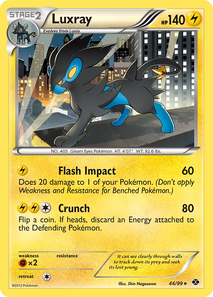 Luxray (46/99) (Cracked Ice Holo) (Blister Exclusive) [Black & White: Next Destinies] - Card Brawlers | Quebec | Canada | Yu-Gi-Oh!