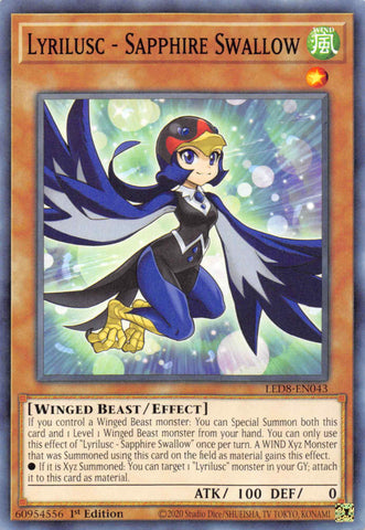 Lyrilusc - Sapphire Swallow [LED8-EN043] Common - Card Brawlers | Quebec | Canada | Yu-Gi-Oh!