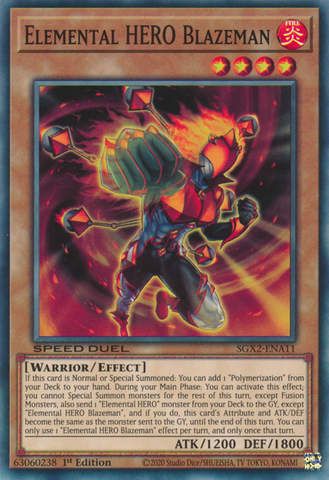 Elemental HERO Blazeman [SGX2-ENA11] Common - Card Brawlers | Quebec | Canada | Yu-Gi-Oh!