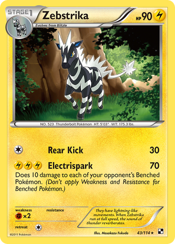 Zebstrika (43/114) [Black & White: Base Set] - Card Brawlers | Quebec | Canada | Yu-Gi-Oh!