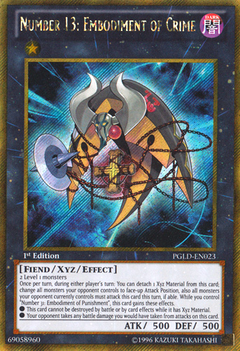 Number 13: Embodiment of Crime [PGLD-EN023] Gold Secret Rare - Yu-Gi-Oh! - Card Brawlers | Quebec | Canada |