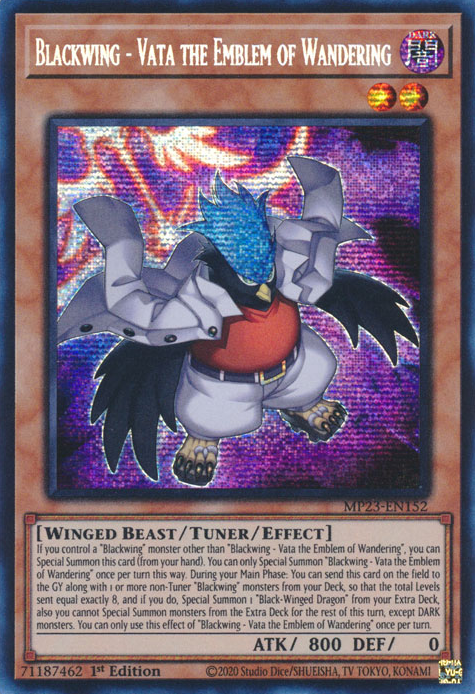 Blackwing - Vata the Emblem of Wandering [MP23-EN152] Prismatic Secret Rare - Card Brawlers | Quebec | Canada | Yu-Gi-Oh!