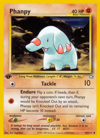 Phanpy (43/111) [Neo Genesis 1st Edition] - Card Brawlers | Quebec | Canada | Yu-Gi-Oh!