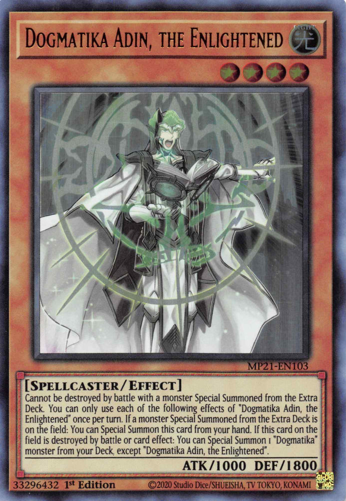 Dogmatika Adin, the Enlightened [MP21-EN103] Ultra Rare - Card Brawlers | Quebec | Canada | Yu-Gi-Oh!