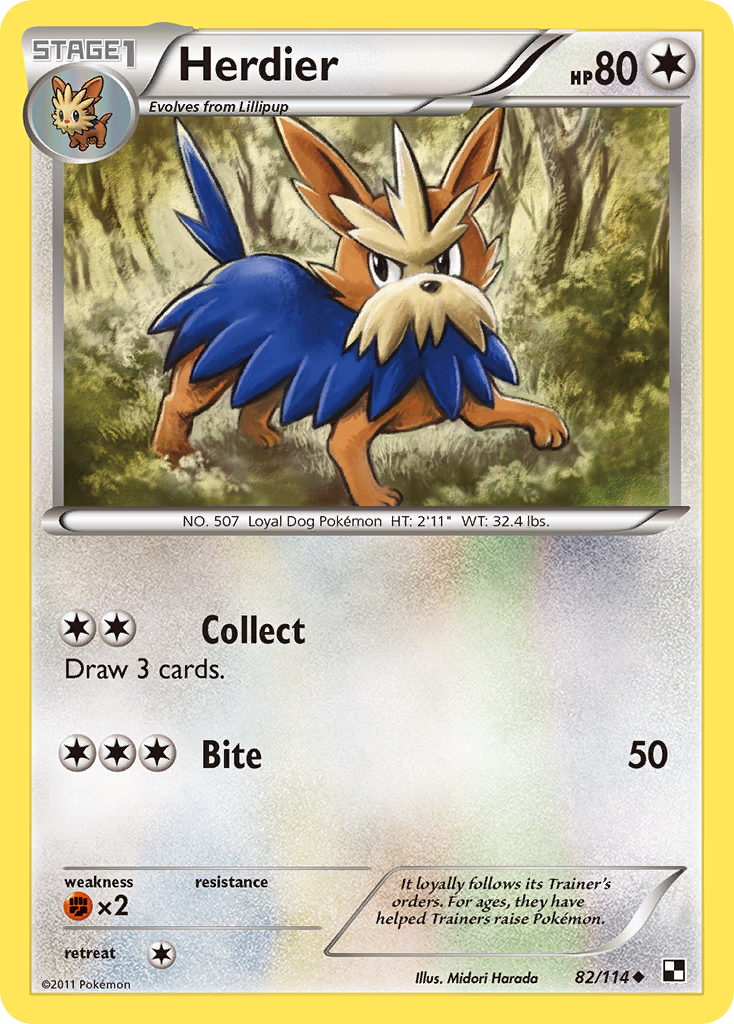 Herdier (82/114) [Black & White: Base Set] - Card Brawlers | Quebec | Canada | Yu-Gi-Oh!